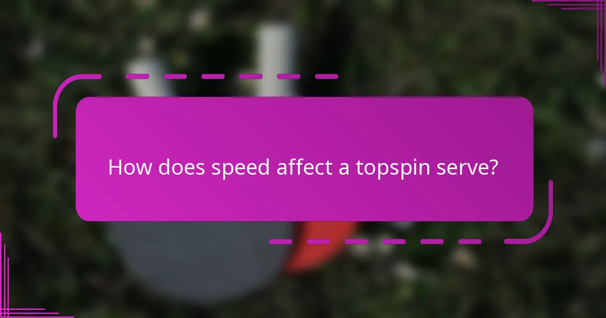 How does speed affect a topspin serve?