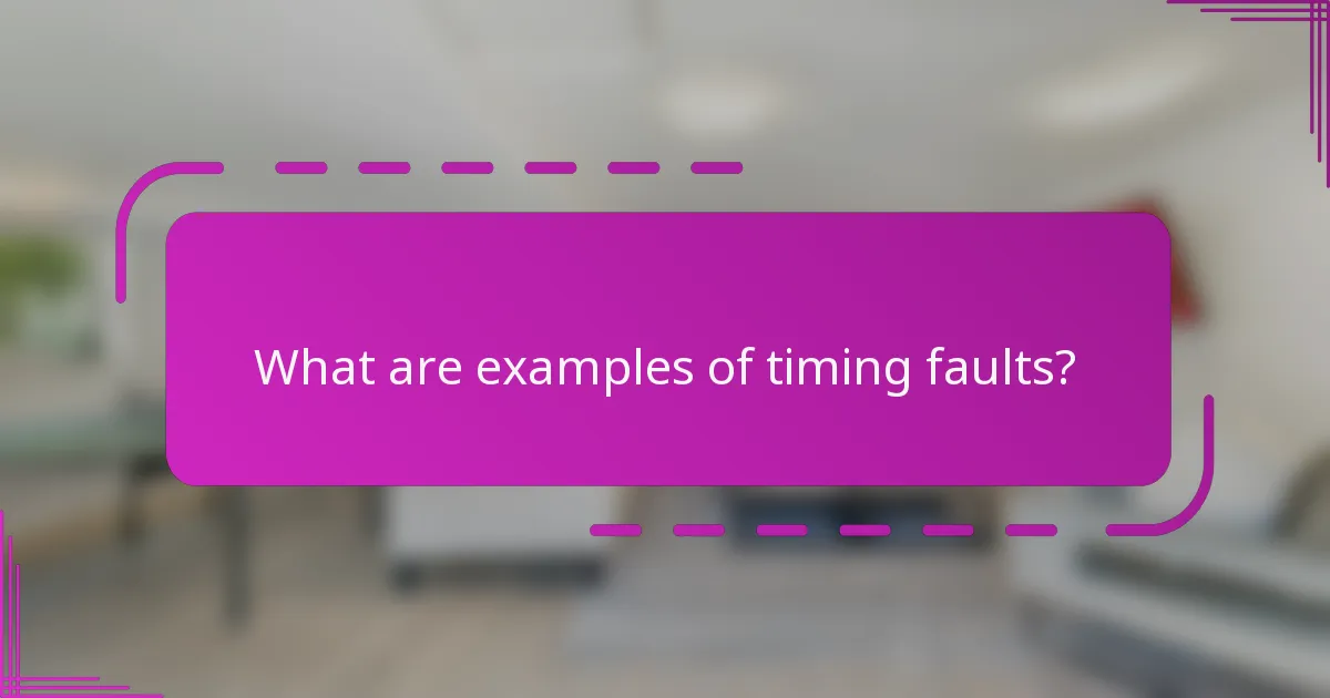 What are examples of timing faults?