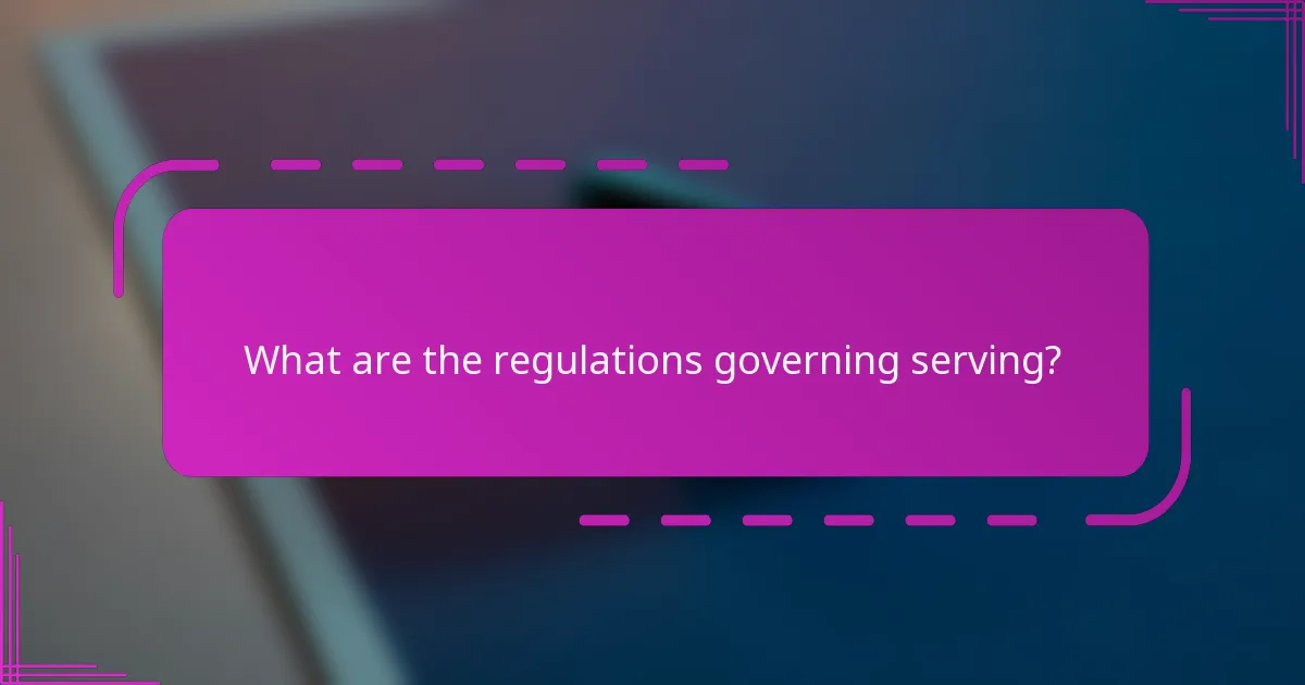 What are the regulations governing serving?