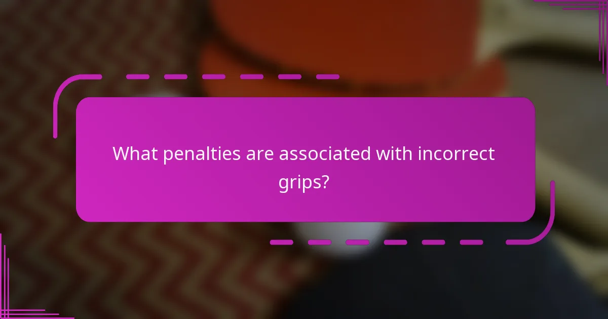 What penalties are associated with incorrect grips?