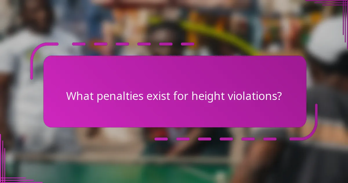 What penalties exist for height violations?
